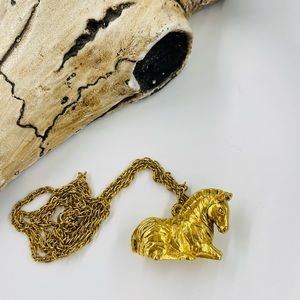 Vintage Max Factor Zebra Perfume Locket Pendant Necklace